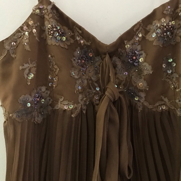 Fairycore mossy green pleated sequin bodice whimsigoth dress - Picture 3 of 8